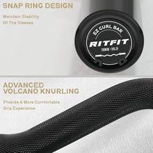 Load image into Gallery viewer, RitFit 2 Inch EZ Curl Bar with Weights, 350LBS Weight Capacity Olympic Curl Barbell
