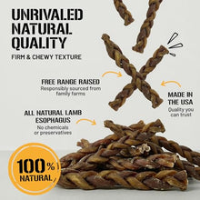 Load image into Gallery viewer, Dog Chits Lamb Esophagus Chews for Dogs &amp; Puppies - Natural Single Ingredient - High Protein, Low Fat Lamb Chew - Long Lasting, Easily Digestible - Great for Joint - Dental Clean Crunch - 6inch, 15pck
