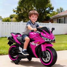 Load image into Gallery viewer, 12V Electric Ride On Motorcycle for Kids, Training Wheels, Full Hand Drive Motorbike Toy, Perfect for Boys and Girls (3-8 Yrs) (Pink)
