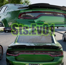 Load image into Gallery viewer, STSEV01 Rear Wickerbill Spoiler Wing Fit for Dodge Charger SE/SXT/SRT/GT/RT/Daytona/Scat Pack 2011-2023, Glossy Black Hellcat Style Spoiler + Smoked Wicker Bill Exterior Accessories
