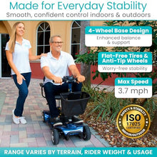 Load image into Gallery viewer, Vive 4 Wheel Mobility Scooter - Electric Powered Wheelchair Device - Compact Heavy Duty Mobile for Travel, Adults, Elderly - Long Range Power Extended Battery with Charger &amp; Basket
