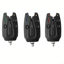 Load image into Gallery viewer, Fishing Bite Alarm Set with 3 Wireless Transmitters and Receivers, Designed for Coastal Reservoir Fishing (1+2 Alarm)
