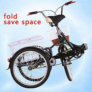 Adult Tricycle - 3 Wheel Bikes for Adults Shopping Foldable 3 Wheel Bike Tricycle 20inch Family Manpower Trike