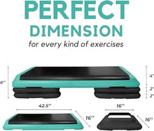 Load image into Gallery viewer, Yes4All Adjustable Workout Aerobic Exercise Step Platform with 4 Adjustable Risers Included and Extra Risers Options - Green Black
