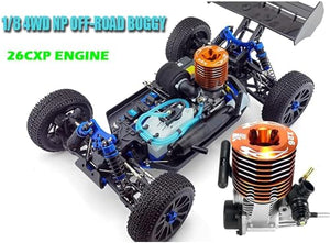 1/8 RC Truck for Adult 90KM/H 4WD Gas Powered RC Car 94970 26CXP Engine Fast Speed Remote Control Truck, Blue
