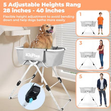 Load image into Gallery viewer, KITPLUS Portable Dog Bathtub, 5 Height Adjustable Dog Washing Station for Pet Shower and Grooming Foldable Bathing Tub with Storage &amp; Anti-Slip Design for Small Large Dogs Cats
