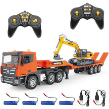 Load image into Gallery viewer, RC Semi-Trailer Engineering Tractor with Sound and Lights, Construction Vehicles Toy for Boys

