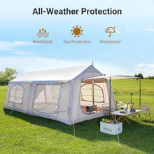 Load image into Gallery viewer, ABORON 10-12 Person Inflatable Camping Tent, 2-Room Glamping Tent with Pump
