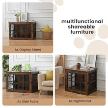 Load image into Gallery viewer, 32 Inch Heavy Duty Dog Crate Furniture for Medium/Small Dogs, Decorative Pet House End Table with 3 Doors &amp; Adjustable Bowls, Wooden Cage Kennel Furniture Indoor, Rustic Brown
