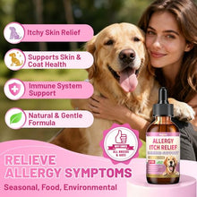 Load image into Gallery viewer, Wagmee Allergy Relief Drops for Dogs, Dog Itchy Skin Relief &amp; Natural Yeast Treatment with Omega-3, Turmeric for Dogs Anti Itchy Ears Paw Relief - Dog Seasonal Allergies, Skin &amp; Coat Immune Support
