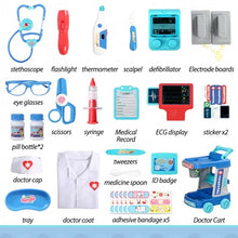 Load image into Gallery viewer, Liberry Doctor Kit for Toddlers Ages 3 4 5, Pretend Kids Doctor Playset with Cart, Costume and Stethoscope, Role Play Medical Toys Birthday Gift for Girls Boys (Green)
