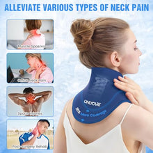 Load image into Gallery viewer, ONLYCARE Neck Ice Pack Wrap Gel - Upgraded Shoulder Ice Packs for Injuries Reusable, Hot and Cold Compress Ice Packs for Neck, Relief of Pain, Office Pressure, Swelling, Sprains
