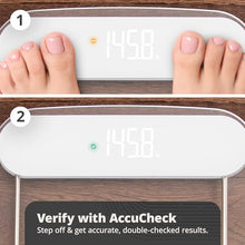 Load image into Gallery viewer, Greater Goods AccuCheck Digital Scale for Body Weight - Accurate Digital Bathroom Scale with High-Precision Sensors, Large Easy-to-Read Backlit Display, 400 lb Capacity, Auto Step-On (Clear)
