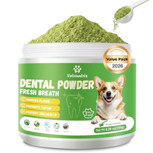 Load image into Gallery viewer, Vetriuntrix Dog Dental Powder, 150g Dental Powder for Dogs Teeth Cleaning and Breath Fresh, Dog Dental Care with Natural Enzymes, Probiotics, Tartar Remover and Plaque Off
