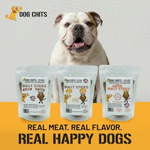 Load image into Gallery viewer, Dog Chits Bully Sticks for Dogs &amp; Puppies – 100% Lamb Pizzle, High Protein, Low Fat Dog Chews, Baked, Long Lasting, Crafted, Packaged &amp; Tested in USA – 8 oz (8–12 Inch Pieces)
