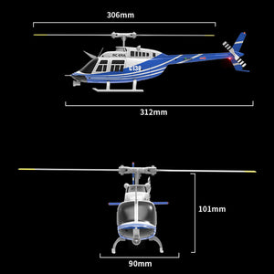 Remote Controlled Helicopter Aircraft Plane Drone RC Heli Single Rotor No Ailerons 6CH 6-Axis Gyroscope Altitude Hovering ( Red）