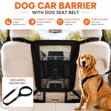 Load image into Gallery viewer, Dog Car Barrier, Dog Car Net Barrier, Heavy Duty Canvas Seat Divider with Belt Set, Double-Sided Organizer, Adjustable Pet Safety Kit, Precision Fit for SUV &amp; Cars
