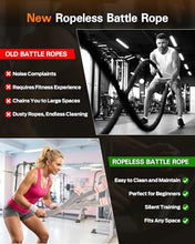 Load image into Gallery viewer, VividPulse Pink 2PCS Weighted Ropeless Battle Ropes for Home Gym - Portable &amp; Quiet Training Rope for HIIT, Strength &amp; Low-Impact Cardio - Full Body Workout Equipment for Men &amp; Women
