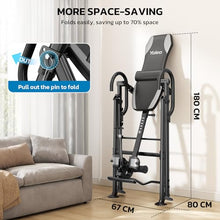 Load image into Gallery viewer, YOLEO Gravity Inversion Table for Back Pain Relief 2026 New Inversion Table w/Lumbar Support Easy to Assemble Back Stretcher Machine 300 lbs (Grey)
