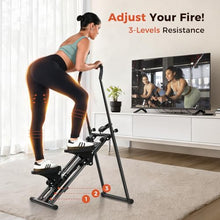 Load image into Gallery viewer, Sportneer Foldable Stair Stepper for Home Gym, Adjustable Resistance, Vertical Climber with Handlebar
