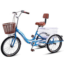 Load image into Gallery viewer, Three Wheel Bike, Adult Tricycle High Carbon Steel Frame 3 Wheel Bikes 20in Single Speed Bicycle with Large Basket
