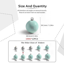Load image into Gallery viewer, ECOFT Alloy Steel Fishing Weights Sinkers 20g-200g Coated Egg Sinkers Cannonball Weights Assorted Sizes Bag and Fish Weights Assortment Box Non-Lead Fishing Weights Saltwater Freshwater

