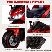 Load image into Gallery viewer, Kids Electric Motorcycle, 12V Kids Ride on Car LED Lights, Music Player &amp; Horn with Training Wheels
