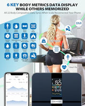 Load image into Gallery viewer, ABLEGRID Smart Body Fat Scale, Rechargeable Digital Bathroom Scale for Body Weight, Gradient Trends and Difference in Change Display, 22 Body Metrics, BMI, Muscle Mass, Heart Rate, Water Weight, 400lb

