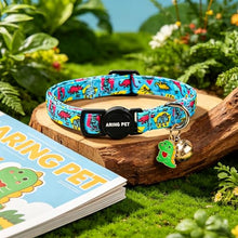 Load image into Gallery viewer, ARING PET 2 Pack Cat Collars with Bell, Cute Summer Soft Cotton Kitten Kitty Breakaway Cat Collars for Boy Girl Cats-Dinosaur &amp; Flamingo
