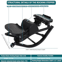 Load image into Gallery viewer, WIKONALK Rock Stepper,Portable Rock Stepper Side to Side,Rocking Steppers for Exercise at Home with Resistance Bands and Digital Display,Low-Impact Balance Board for Full Body,No Assembly
