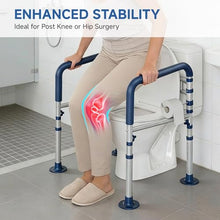 Load image into Gallery viewer, Loyoda Steel Toilet Safety Rail for Seniors with Adjustable Height and Width - 11.7lbs Heavy-Duty Foldable Toilet Handle for Toilet Support, Elderly and Accessibility Aid （Blue）
