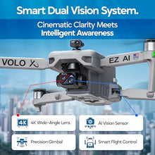 Load image into Gallery viewer, DCX Volo X EZ AI Drones – Drones with Camera for Adults 4k AI-Assisted Flight Control – FAA Approved Drone 4k Camera, 360° Obstacle Avoidance, U.S. Support – Beginner Drone for Adults
