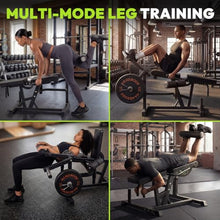 Load image into Gallery viewer, HANDBODE Leg Extension and Curl Machine, Adjustable Leg Exercise Machine, Seated Leg Press Extension and Lying Hamstring Curl Machine for Home Gym, Leg Workout Equipment Fit 1'' and 2'' Plate
