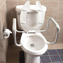 Load image into Gallery viewer, DMI Toilet Safety Rails Toilet Handles for The Elderly Toilet Safety Handrails Frame Easy Assembly with no Tools, White
