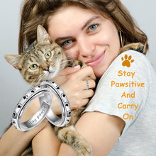 Load image into Gallery viewer, LYTTMAB Stay Pawsitive Ring Anxiety Ring for Women Spinner Ring, Sterling S925 Silver Fidget Ring Animal Cat Paw Dog Ring Size 6
