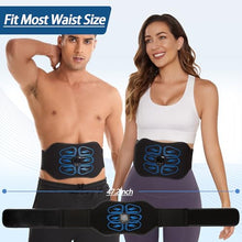 Load image into Gallery viewer, IGAVCPM ABS Stimulator Muscle Toner - FDA Cleared - Abdominal Training Belt Portable Sport Exercise Workout Equipment Home Office (Black Blue)
