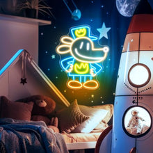Load image into Gallery viewer, WMAT Officially Licensed Dog Man Neon Signs for Wall Decor, Based on DogMan Series LED Light Up Sign for Bedroom, Kids' Room, Game Room, Party, Perfect Birthday/Christmas Gift for Dog Man Lovers &amp; Fans
