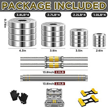 Load image into Gallery viewer, PHOEROS Adjustable Dumbbell Set - 44/66/88 LBS weights set, Dumbbell Barbell 3 in 1, Steel Dumbbells Pair with Connecting Rod for Adults Women Men Fitness Workout, Home Gym Exercise Training Equipment (44lbs)
