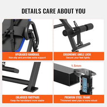 Load image into Gallery viewer, VEVOR Inversion Table, 300 lbs Capacity Heavy Duty Inversion Table, Decompression Back Stretcher Machine, Strength Training Equipment with Headrest, Ankle Lock, Adjustable Protective Belt, Blue/Black
