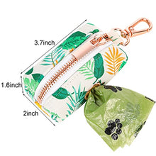 Load image into Gallery viewer, ARING PET Dog Waste Bag Dispenser, Cotton Doggy Poop Bags Holders Attach to Any Leashes, Portable Washable Leaf Pattern Pet Waste Pouch Dispenser with Metal Zipper

