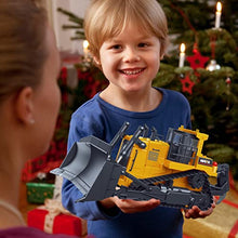 Load image into Gallery viewer, fisca Remote Control Bulldozer RC 1/16 Full Functional Construction Vehicle, 2.4Ghz 11 Channel Dozer Front Loader Toy
