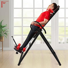 Load image into Gallery viewer, Fujsnmu Inversion Table, 330LBS Heavy Duty Adjustable Foldable Frame with Extended Ankle Lock, Back Pain Relief Kit for Home Gym, Office &amp; Physical Therapy
