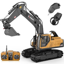 Load image into Gallery viewer, kolegend 3 in 1 Remote Control Excavator Toy 14 Channel RC Excavator Toy for Boys 3-12 with Bucket/Claw/Drill 2.4GHz Full Functional Construction Vehicles Toys Gift for 6 7 8 9 10 Years Old Kids Boys
