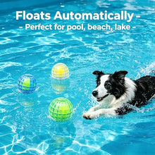 Load image into Gallery viewer, Jatmira Squeaky Dog Balls 3-Pack, Ball-in-Ball Design with Inner Tennis Ball, Squeeze-to-Squeak TPR Chew Toys, High-Bounce Floating Fetch Balls for Pool Beach Training, Easy-Clean Puppy Teething Toy
