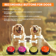 Load image into Gallery viewer, Paws and Smiles Dog Buttons for Communication, 8-Pack Recordable Talking Buttons for Dogs &amp; Cats, 30-Second Voice Dog Training Buttons Starter Set Pet Communication Buzzer Gift
