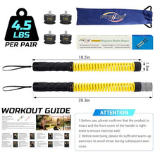 Load image into Gallery viewer, Weighted Cordless Battle Ropes for Home Gym &amp; Apartment with Workout Guide
