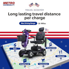 Load image into Gallery viewer, Metro Mobility 25 Mile 330 lbs Capacity Mobility Scooter for Adults-Purple
