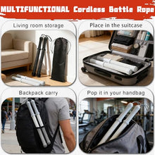 Load image into Gallery viewer, FlowViva 2-in-1 Ropeless Battle Rope &amp; Vibration Bar, Portable Cordless Fitness Ropes for Home Gym, Strength Building, HIIT Training &amp; Low-Impact Aerobic Training for Men and Women, Gray
