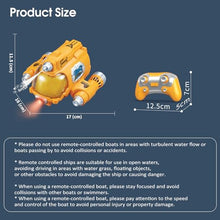 Load image into Gallery viewer, Remote-Controlled Motorboat RC Submarine 2.4G Double Propeller Remote Control Boat with Light - Yellow
