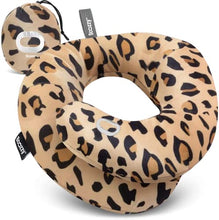 Load image into Gallery viewer, BCOZZY Travel Neck Pillow for Airplane – Patented Double Support for Head, Neck, and Chin. Best for Long Flights, Plane Sleeping, and Car Rides. Adjustable Size. Washable. Carry Bag. Large, Leopard
